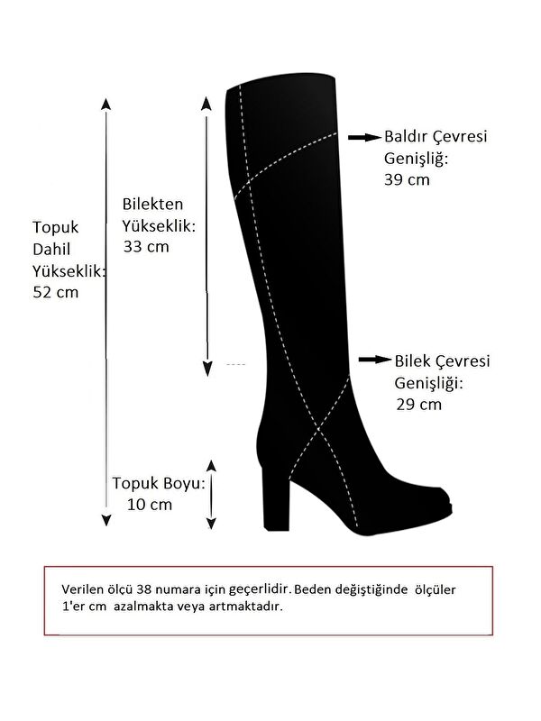 G922920509 Siyah Kadın Çizme - Görsel 6