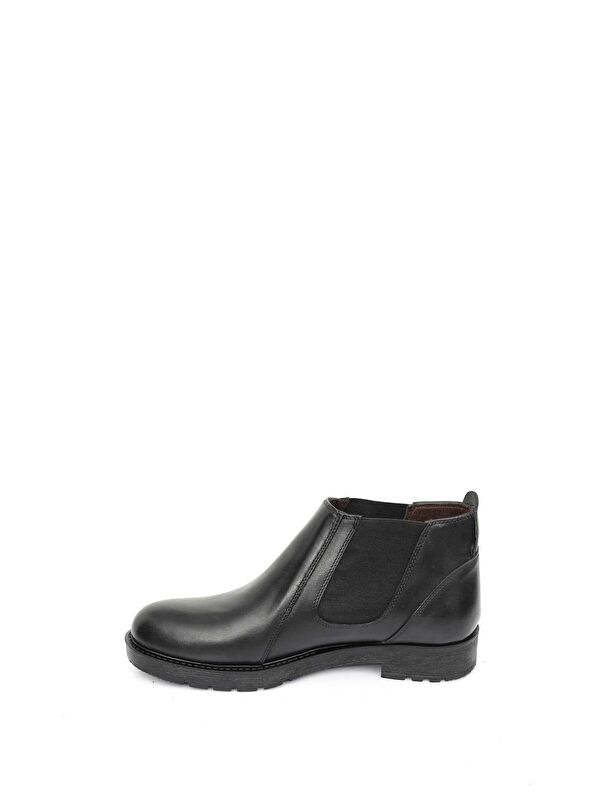 Hakiki Deri Yuvarlak Burun Kauçuk Taban Lastikli Günlük Erkek Bot 01206 - Görsel 6