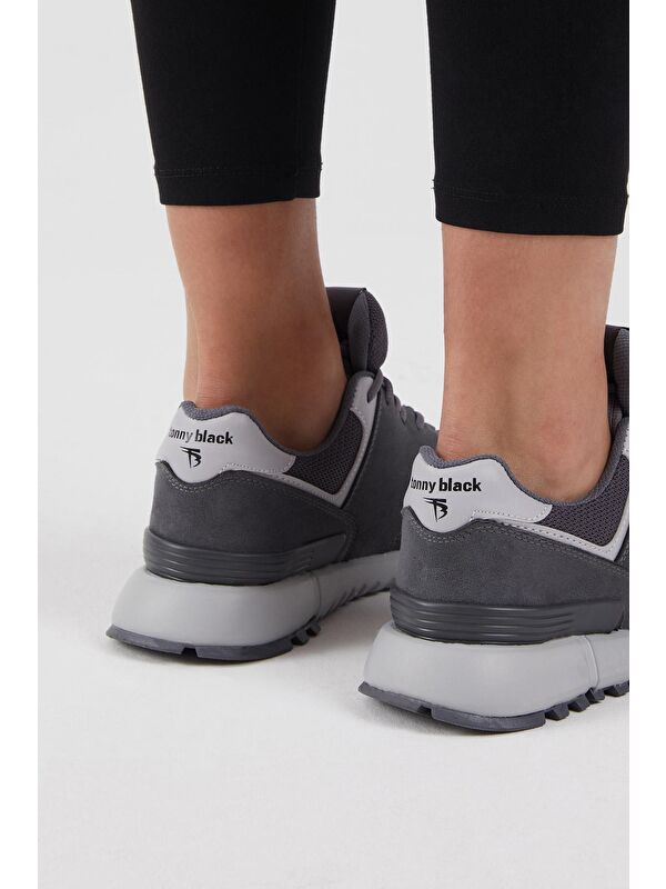 Unisex Füme Kaymaz Eva Taban Bağcıklı Sneaker - Görsel 6