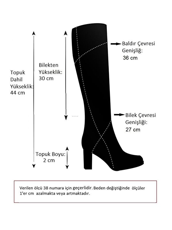 E726203402 Siyah Kadın Çizme - Görsel 6