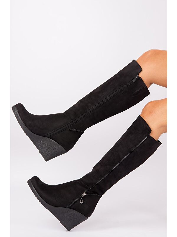 E674220202 Siyah Kadın Çizme - Görsel 3