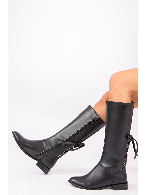 G654013609 Siyah Kadın Çizme - Görsel 3