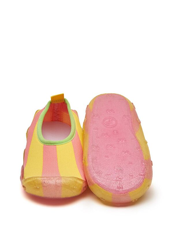 Pembe Sarı Kız Çocuk Kaydırmaz Tabanlı Deniz Ayakkabısı - Görsel 4