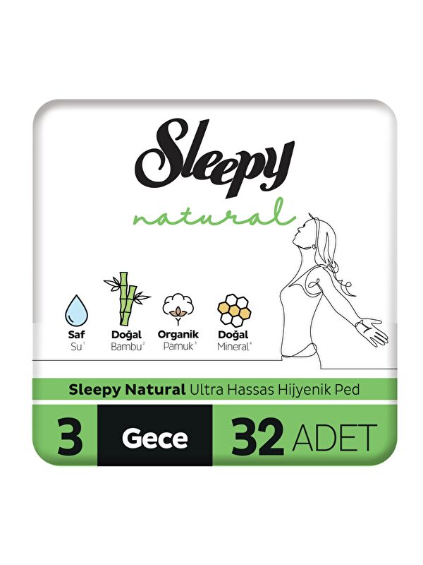Sleepy Natural Ultra Hassas Hijyenik Ped Gece 32 Adet