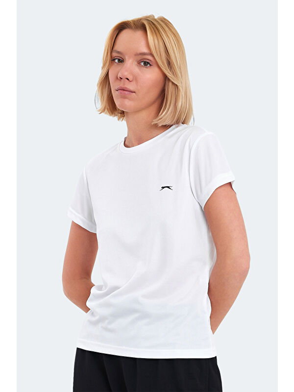 SLAZENGER RACING Kadın Beyaz Tişört