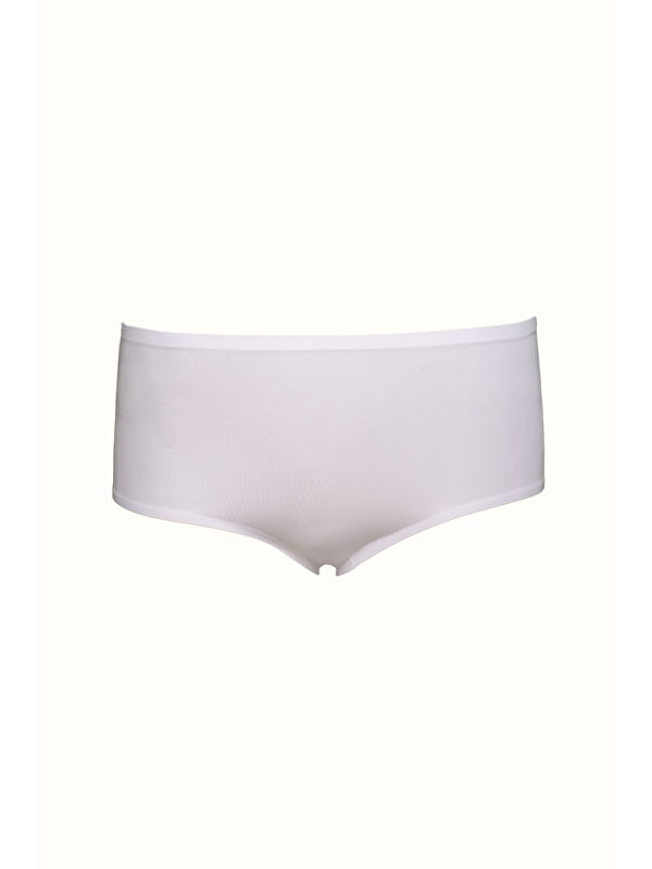 C&City C12801 Kadın Yapıştırma Yüksek Bel Lazer Slip Külot Beyaz