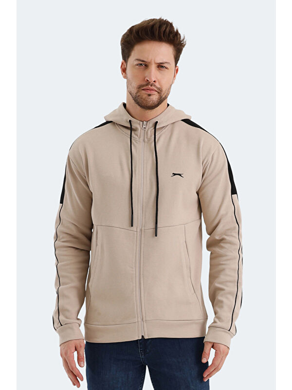 SLAZENGER VALERYA Erkek Fermuarlı Sweatshirt Hırka Bej