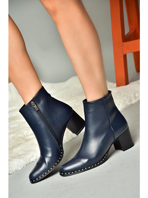 C654013309 Lacivert Kadın Bot - Görsel 3