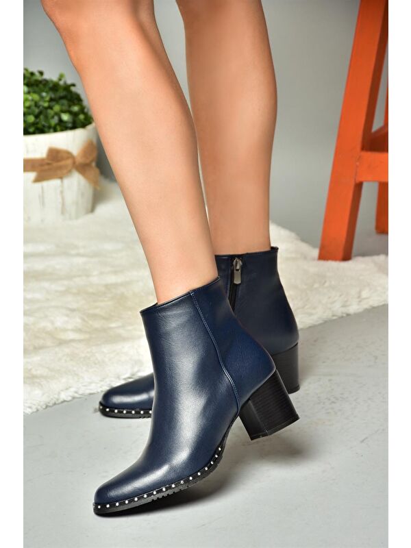 C654013309 Lacivert Kadın Bot - Görsel 4