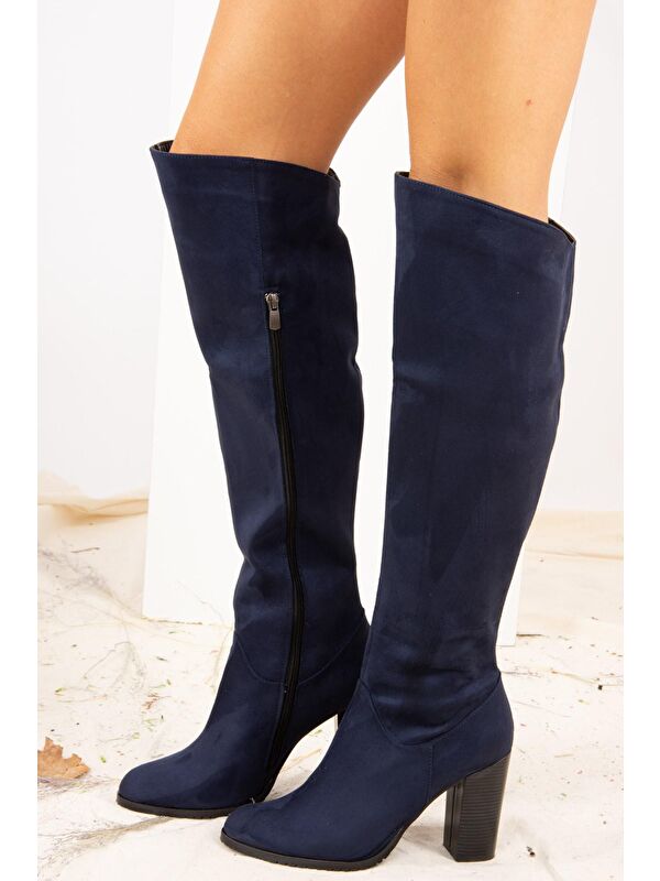 A654018002 Lacivert Kadın Çizme - Görsel 3