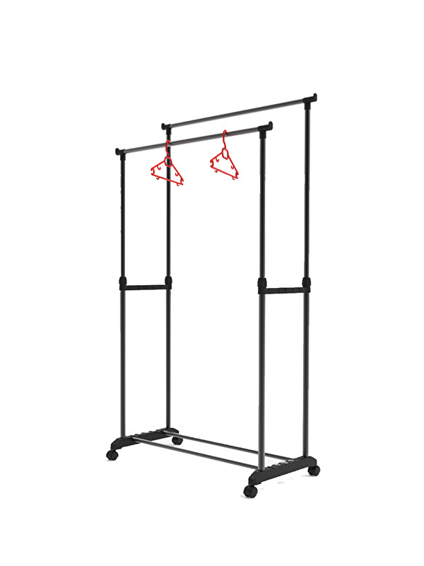 Porsima 18004 Shore Yükseklik Ayarlı Tekerlekli Eşek Metal Askılık - Vestiyer Portmanto