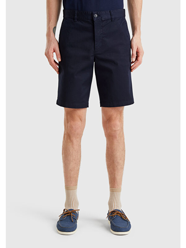 United Colors Of Benetton Erkek Koyu Lacivert Chino Bermuda