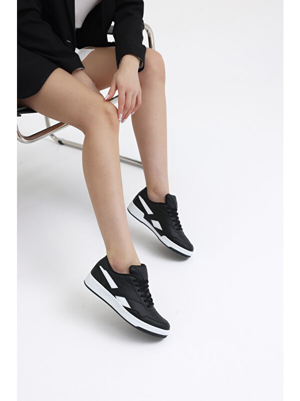 Tonny Black Siyah Tonny Black Rahat Kalip Unisex Termo Taban Bağcıklı Spor Ayakkabı