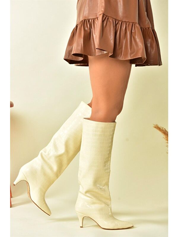 N7492040 Bej Kadın Çizme - Görsel 4