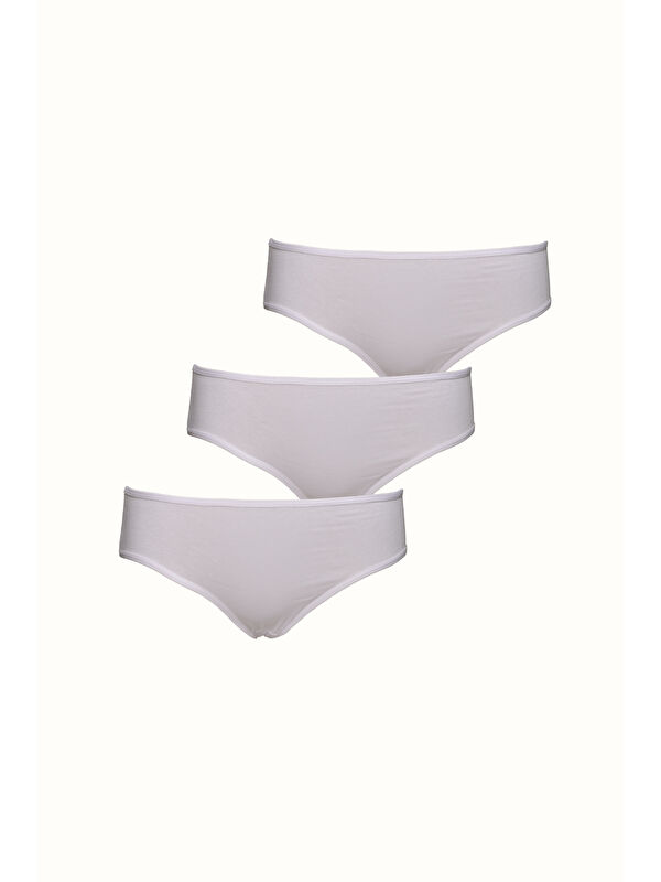 C&City 3 lü Paket Yüksel Bel Basic Külot 501 Beyaz