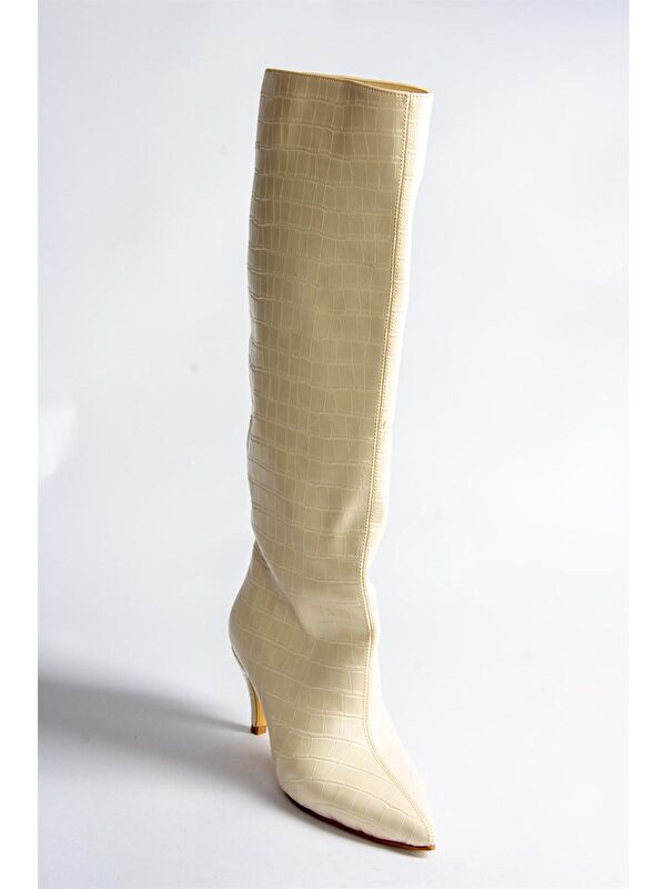 N7492040 Bej Kadın Çizme - Görsel 6