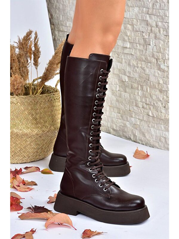 L6101309 Kahverengi Kadın Çizme - Görsel 4