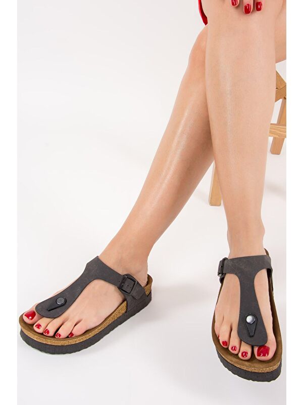 B777731002 Füme Kadın Terlik - Görsel 2