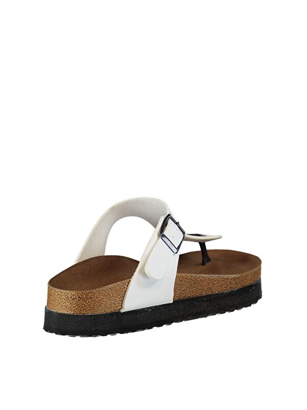 B777731009 Beyaz Kadın Terlik - Görsel 5