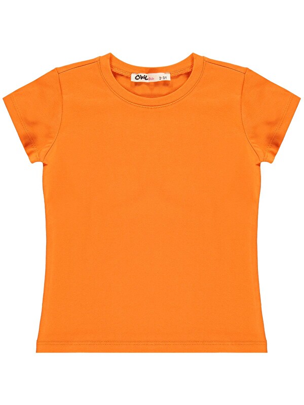 Civil Girls Basic 2-5 Yaş Tişört - Turuncu