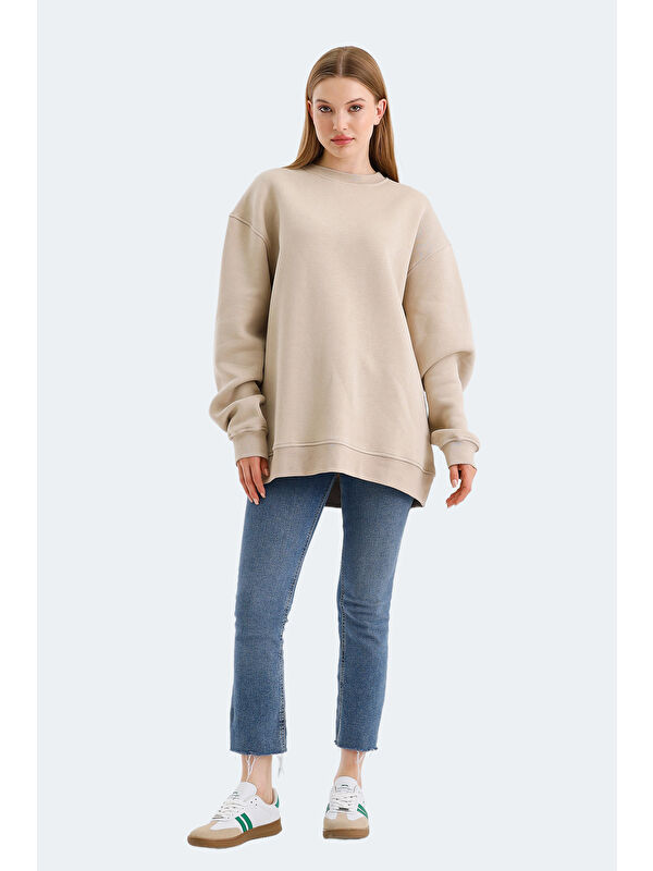 SLAZENGER VADIM Kadın Bej Sweatshirt