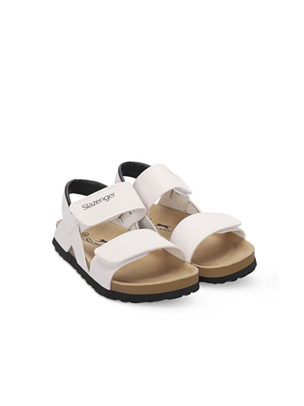 KERMIT Unisex Çocuk Cırt Cırtlı Beyaz Sandalet - Görsel 3