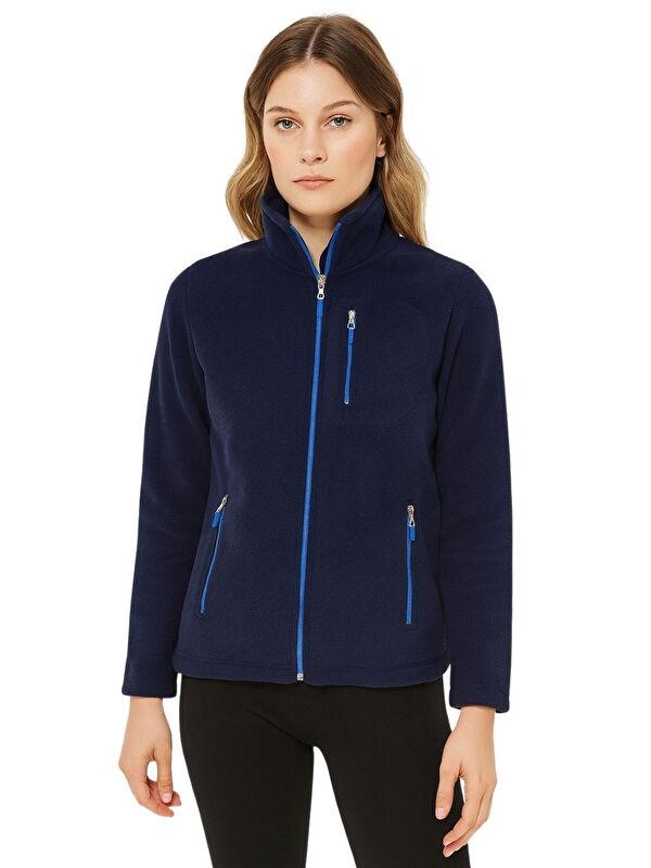 Genius Store Store Kadın Polar Tam Fermuarlı Outdoor 3 Cepli Spor Polar Ceket KDN-PLR17