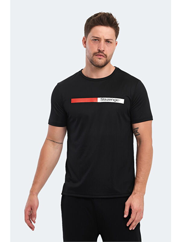 SLAZENGER Erkek Tişört Siyah
