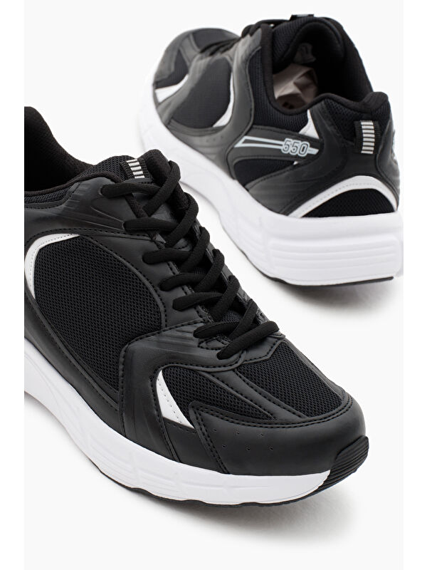 Tonny Black Siyah Tonny Black Rahat Kalip Unisex Faylon Taban Bağcıklı Spor Ayakkabı