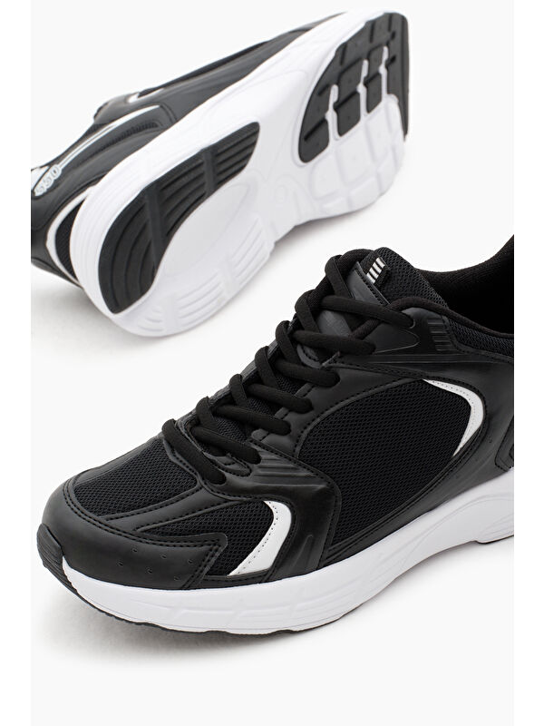 Tonny Black Siyah Tonny Black Rahat Kalip Unisex Faylon Taban Bağcıklı Spor Ayakkabı