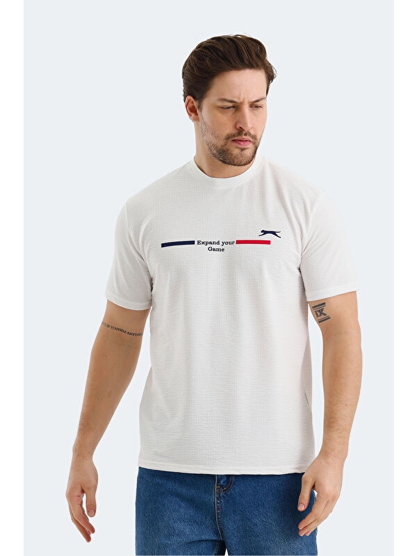 SLAZENGER BANDIT Erkek Tişört Ekru