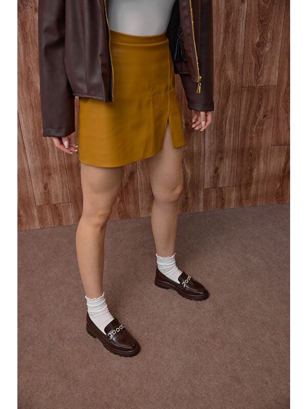 Tonny Black Siyah Tonny Black Kalin Poli Kadın Taban Zincir Aksesuarlı Günlük Loafer