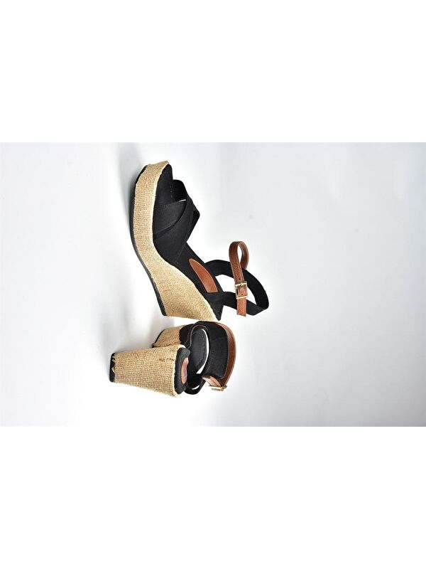 K674195005 Siyah Dolgu Taban Kadın Ayakkabı - Görsel 6