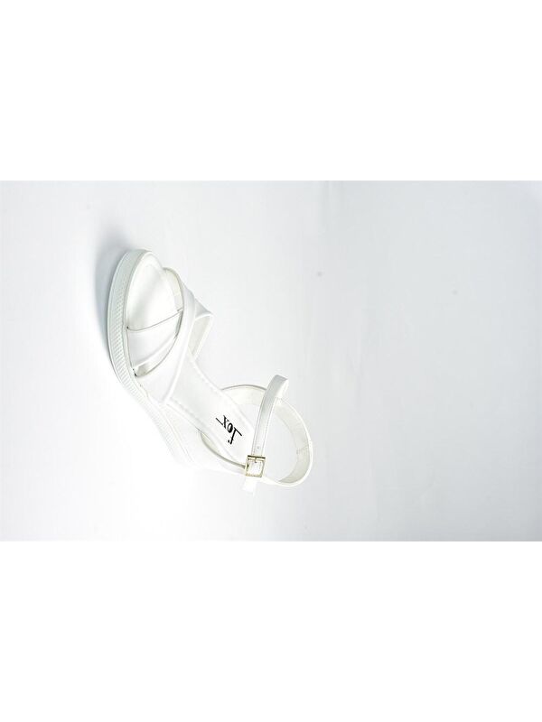 K674305009 Beyaz Dolgu Taban Kadın Ayakkabı - Görsel 6