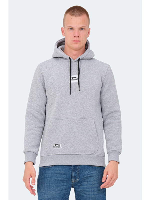 SLAZENGER OPHIR I  Erkek Kapüşonlu Sweatshirt Hoodie Gri