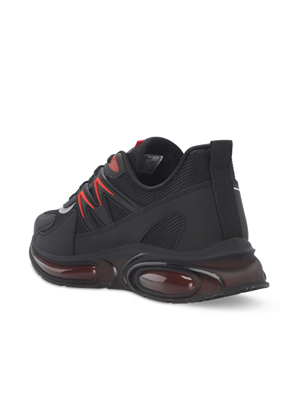 ZIGOR Erkek Siyah / Kırmızı Koşu & Yürüyüş Spor Ayakkabısı - Görsel 4
