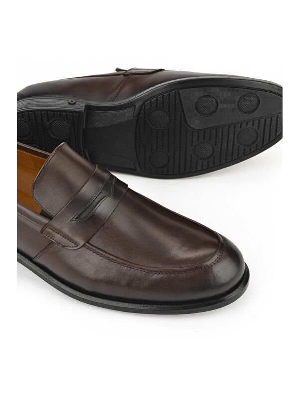 Erkek Hakiki Deri Büyük Numara Konfor Ayakkabı 133745Z1365 Kahve - Görsel 5