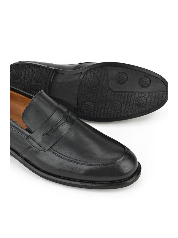 Erkek Hakiki Deri Büyük Numara Konfor Ayakkabı 133745Z1365 Siyah - Görsel 5