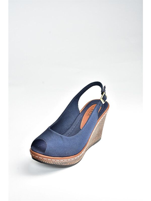K674040705 Lacivert Dolgu Taban Kadın Ayakkabı - Görsel 3