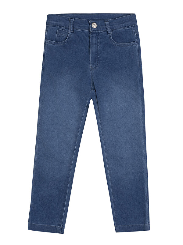Minycenter Erkek Çocuk Denim Pantolon 2 Yaş-6 Yaş Koyu Mavi