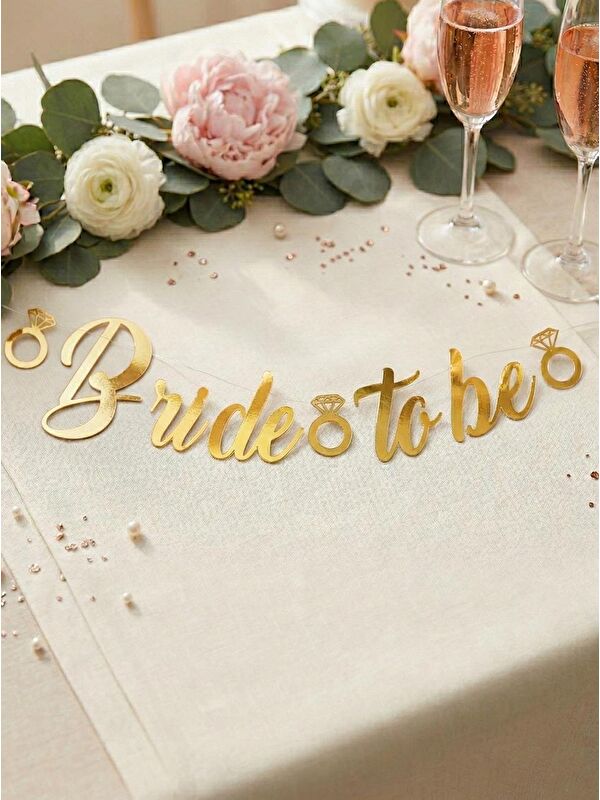 Parti Adresi Bride To Be Kaligrafi Banner Asılabilir  Bekarlığa Veda Parti Süsü Altın