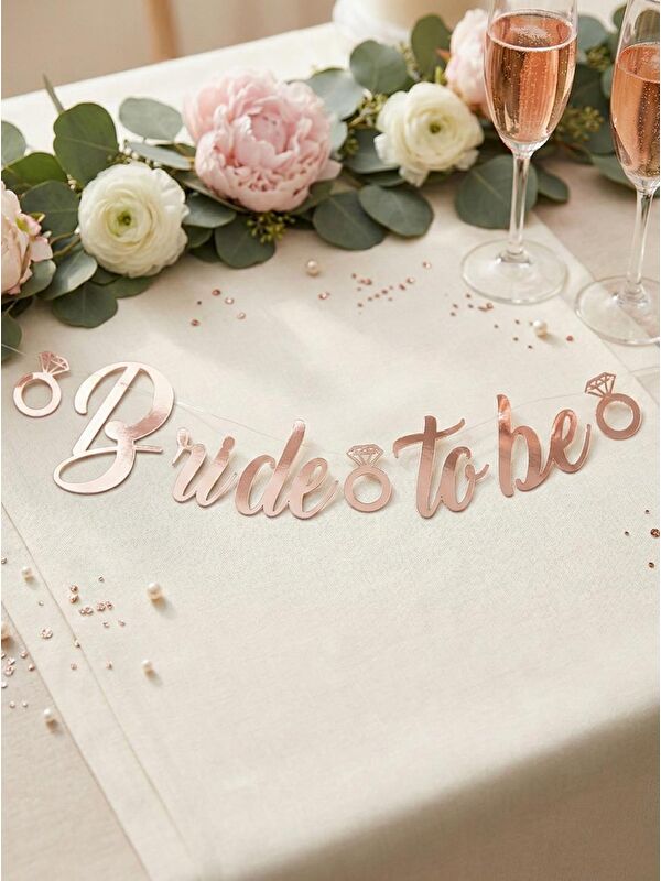 Parti Adresi Bride To Be Kaligrafi Banner Asılabilir  Bekarlığa Veda Parti Süsü Rose Gold