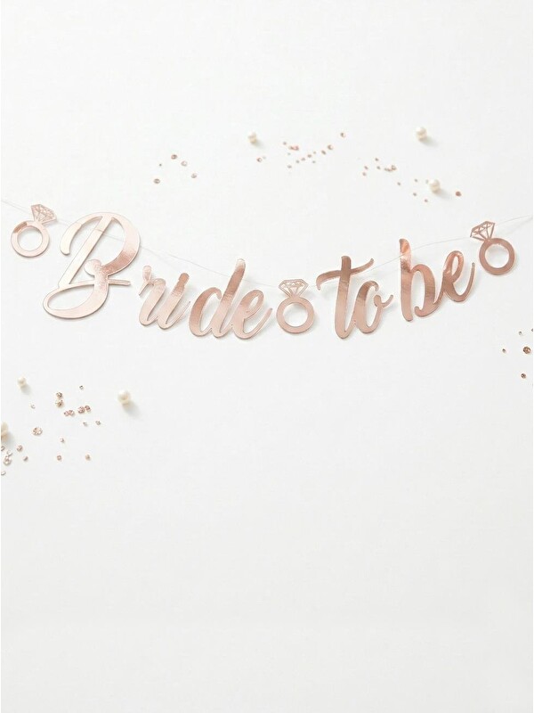 Parti Adresi Bride To Be Kaligrafi Banner Asılabilir  Bekarlığa Veda Parti Süsü Rose Gold