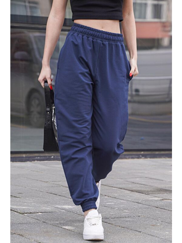 Madmext Lacivert Comfort Fit Basic Eşofman Altı Mg1635
