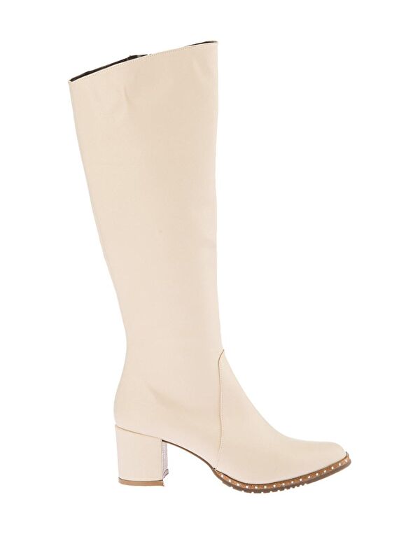 C654652709 Bej Kadın Çizme - Görsel 3