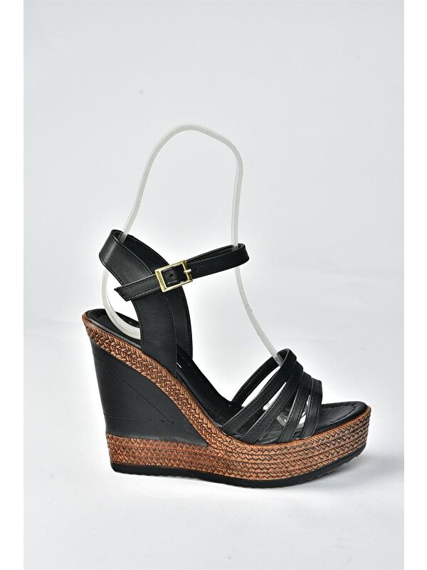 K674071609 Siyah Dolgu Taban Kadın Ayakkabı - Görsel 6