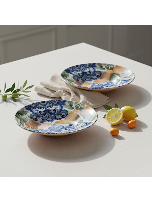 GÜRAL PORSELEN Reno 2 Adet 26 cm Salata Servis & Makarna Kasesi 55501