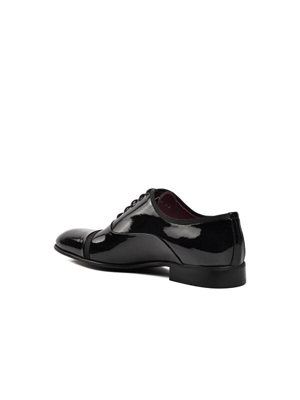 Siyah Rugan Hakiki Deri Erkek Klasik Ayakkabı 0089 - Görsel 5