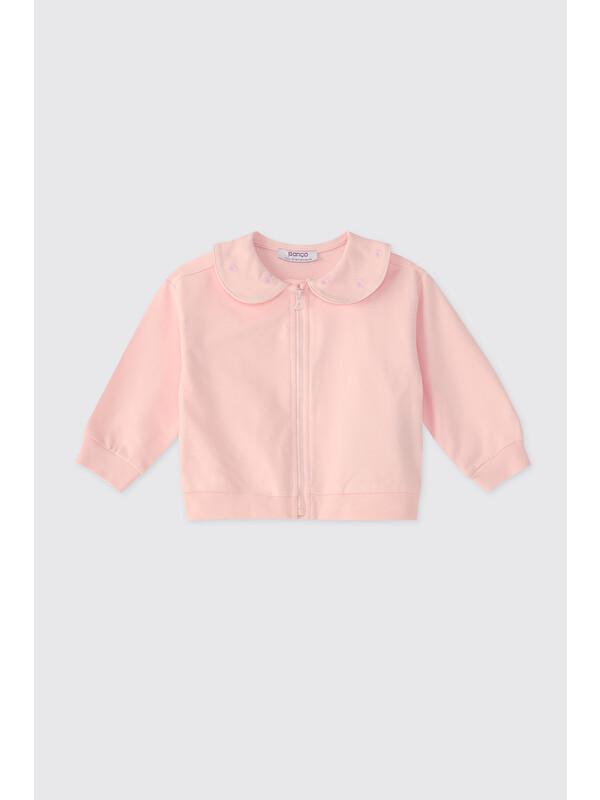 Panço Kız Bebek Fermuarlı Pembe Sweatshirt