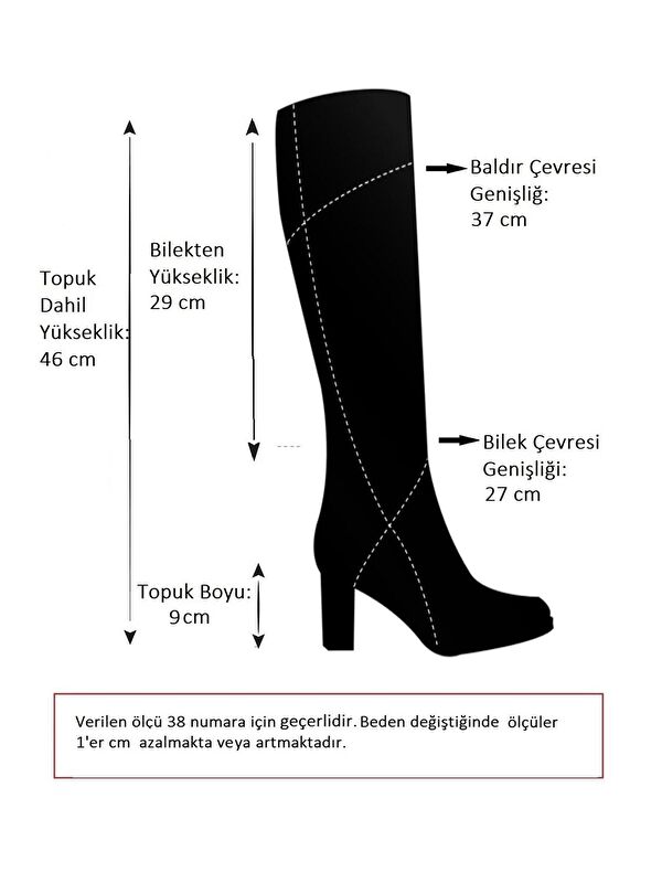 C654088502 Siyah Kadın Çizme - Görsel 6